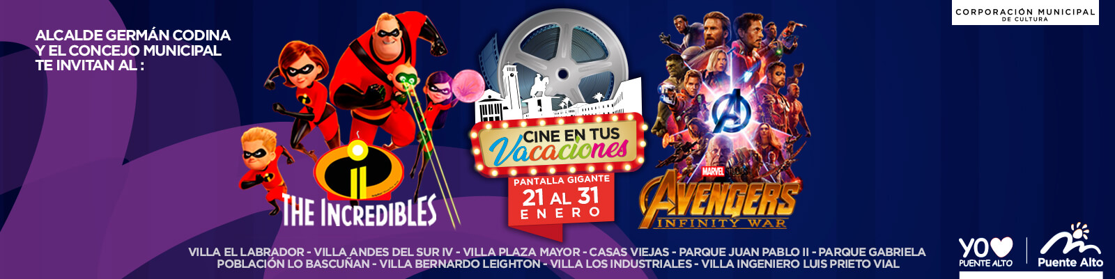 Lo mejor del cine en pantalla gigante llega a tu villa.