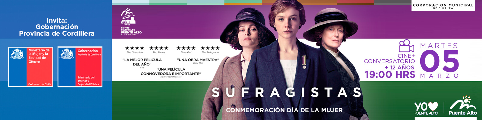 Conmemoremos el Día Internacional de la Mujer con la película “Sufragistas”.