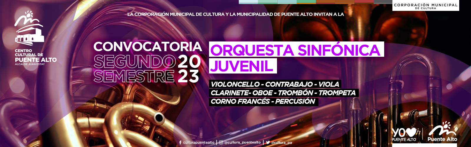 Banner Noticias y Eventos de la Corporación Cultural de Puente Alto