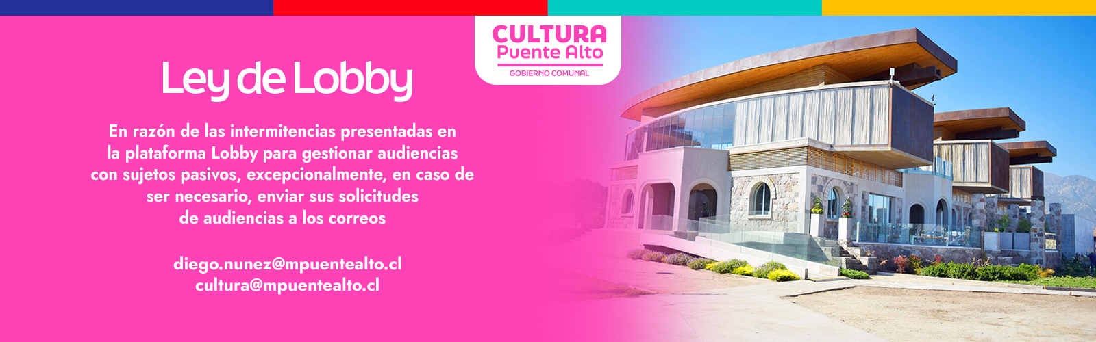 Banner Noticias y Eventos de la Corporación Cultural de Puente Alto